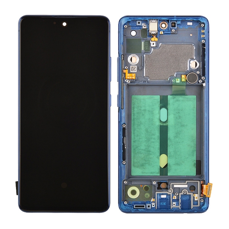 OLED Screen Digitizer Assembly with Frame for Samsung Galaxy A51 5G UW A516V (Premium) - Prism Bricks Blue