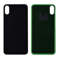  Back Glass Cover with Adhesive for iPhone X - Black(No Logo/ Big Hole)