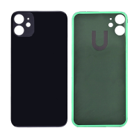  Back Glass Cover with Adhesive for iPhone 11 - Black(No Logo/ Big Hole)