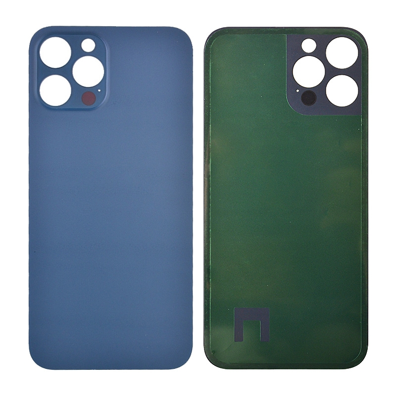 Back Glass Cover with Adhesive for iPhone 12 Pro Max - Pacific Blue (No Logo/ Big Hole)