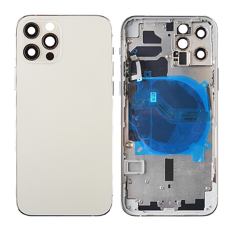 Back Housing with Small Parts Pre-installed for iPhone 12 Pro (for America Version)(No Logo) - Silver