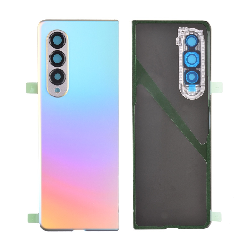 Back Cover with Camera Glass Lens and Adhesive Tape for Samsung Galaxy Z Fold3 5G F926 - Phantom Silver