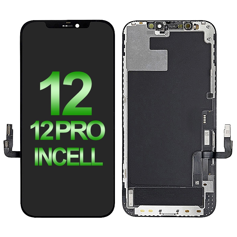 LCD Screen Digitizer Assembly With Frame for iPhone 12/ 12 Pro (RJ Incell/ COF) - Black