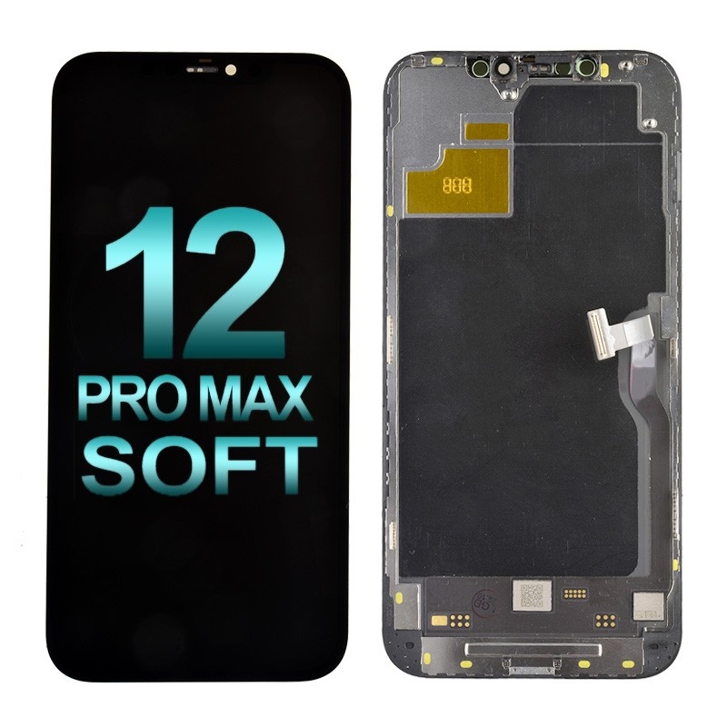 Premium Soft OLED Screen Digitizer Assembly With Frame for iPhone 12 Pro Max (Aftermarket Plus) - Black