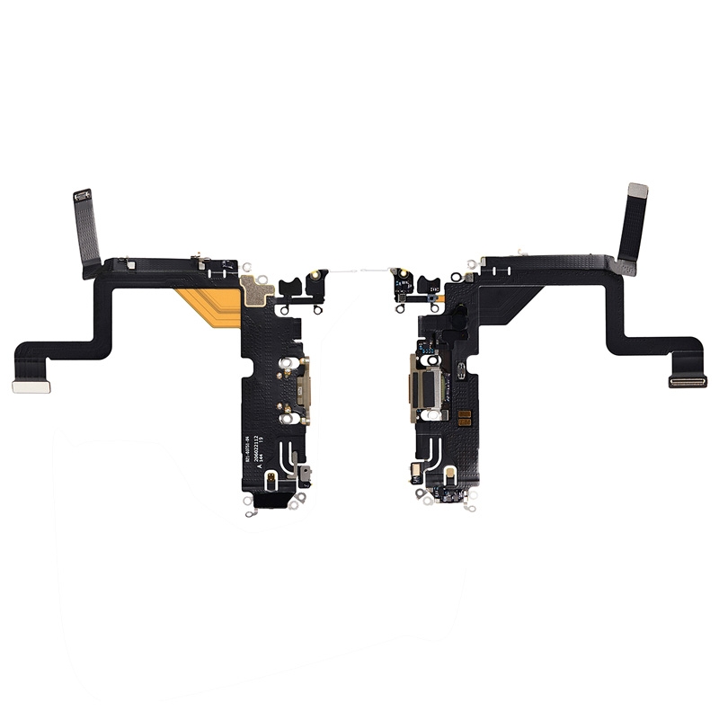 Charging Port with Flex Cable for iPhone 14 Pro (High Quality) - Gold