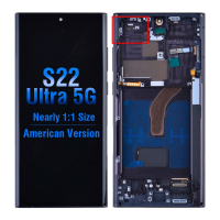  OLED Screen Digitizer with Frame Replacement for Samsung Galaxy S22 Ultra 5G S908 (for America Version) (Aftermarket 6.78inch) - Phantom Black