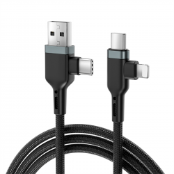  100w Platinum Fast Charging Cable (A+C-C+L) - Black
