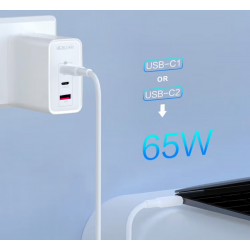  65W High Power Fast Charger (1QC+2PD Ports) - White
