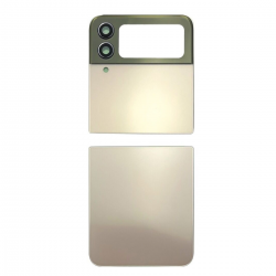  Back Cover with Camera Glass Lens and Adhesive Tape for Samsung Galaxy Z Flip4 5G F721 (Up and down cover) - Pink Gold