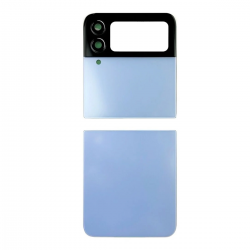 Back Cover with Camera Glass Lens and Adhesive Tape for Samsung Galaxy Z Flip4 5G F721 (Up and down cover) - Blue