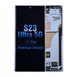  OLED Screen Digitizer Assembly with Frame for Samsung Galaxy S23 Ultra 5G S918 (for America Version)(Aftermarket Plus) - Cream