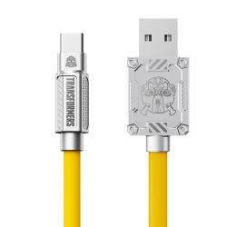  1.5m Zinc alloy+TPE Soft Silicone Fast Charging Cable (A to C) - Yellow