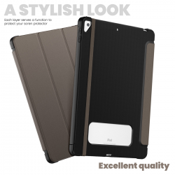  Carbon Fibre iPad Case (Auto Wake/Sleep) for iPad 7/ 8/ 9/ Pro 10.5/ Air 3 - Brown