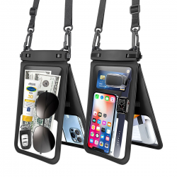  Double Pocket Waterproof Bag for Phones up to 9.5 inches - Black