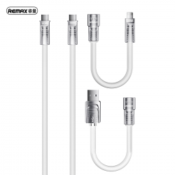  4-In-1 Zinc Alloy Fast Charging Date Cable -White