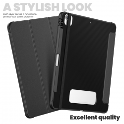  Carbon Fibre iPad Case (Auto Wake/Sleep) for iPad Air 13/ Pro 13/ Pro 12.9 (3rd/ 4th/ 5th/ 6th) - Black