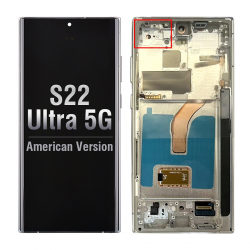  OLED Screen Digitizer Assembly with Frame for Samsung Galaxy S22 Ultra 5G S908 (for America Version)(Premium) - White